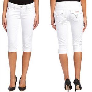 HUDSON White Malibu Capri Cuffed Mid Rise Jeans Size 29